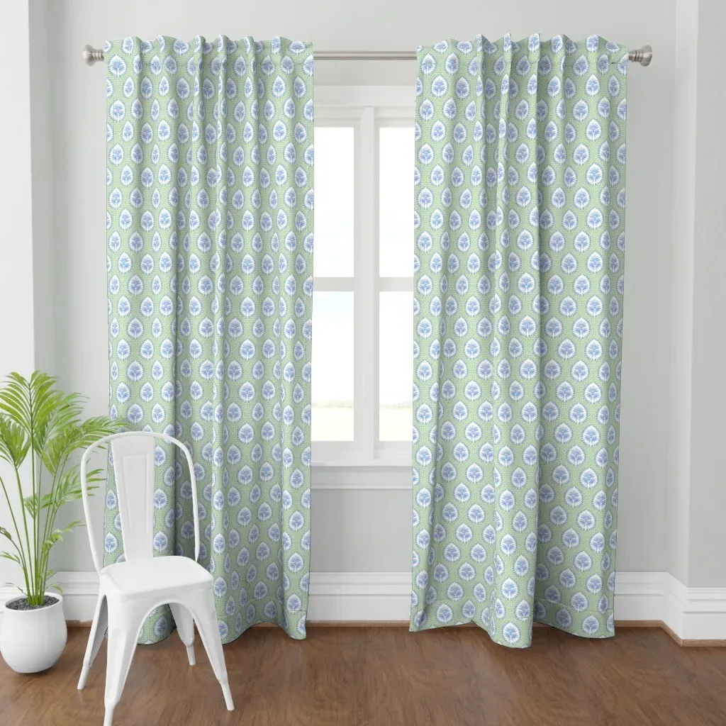 Daphne Blues On Soft Curtain Panel - Light Green product