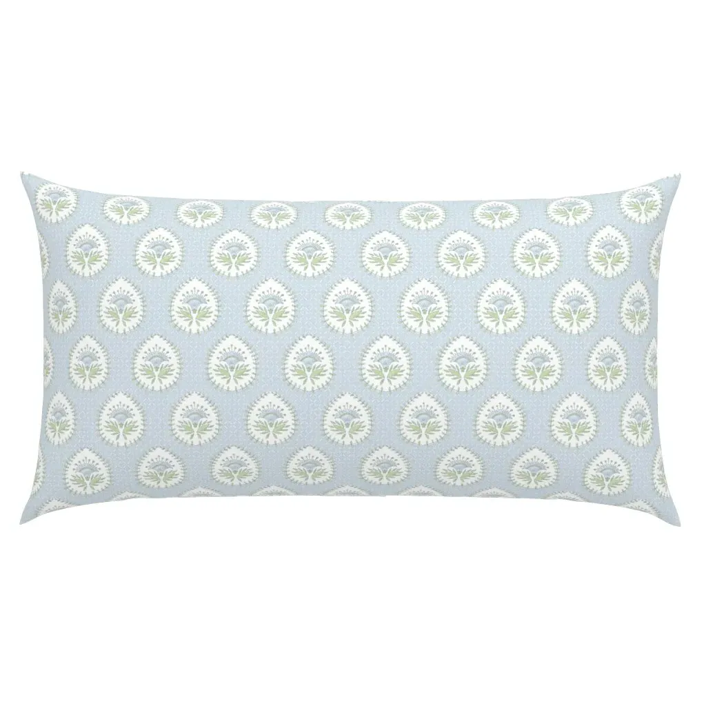 Daphne Blues on Soft Green King Pillow Sham - Light Blue product