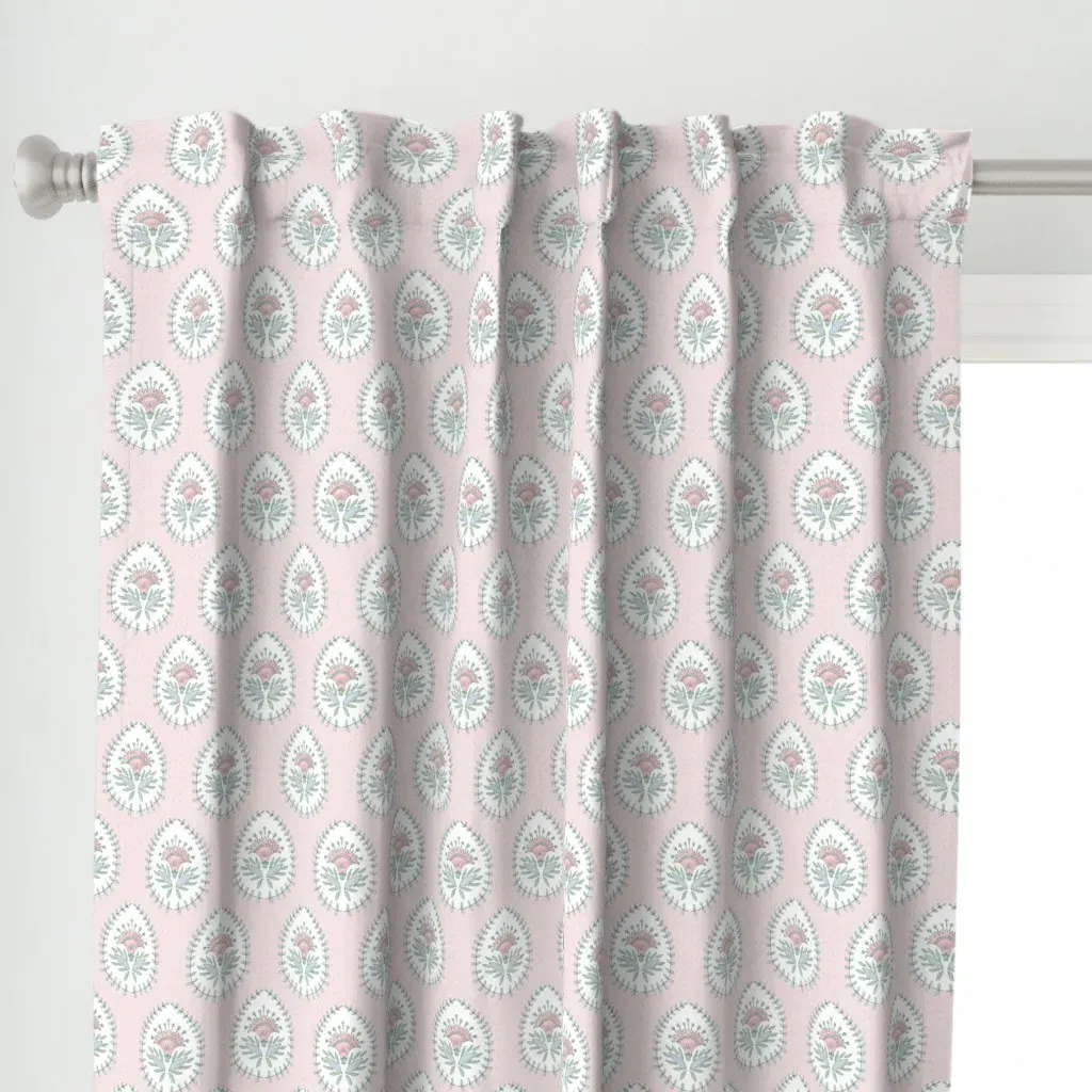 Daphne Petal Pinks Curtain Panel - Pink alternate view