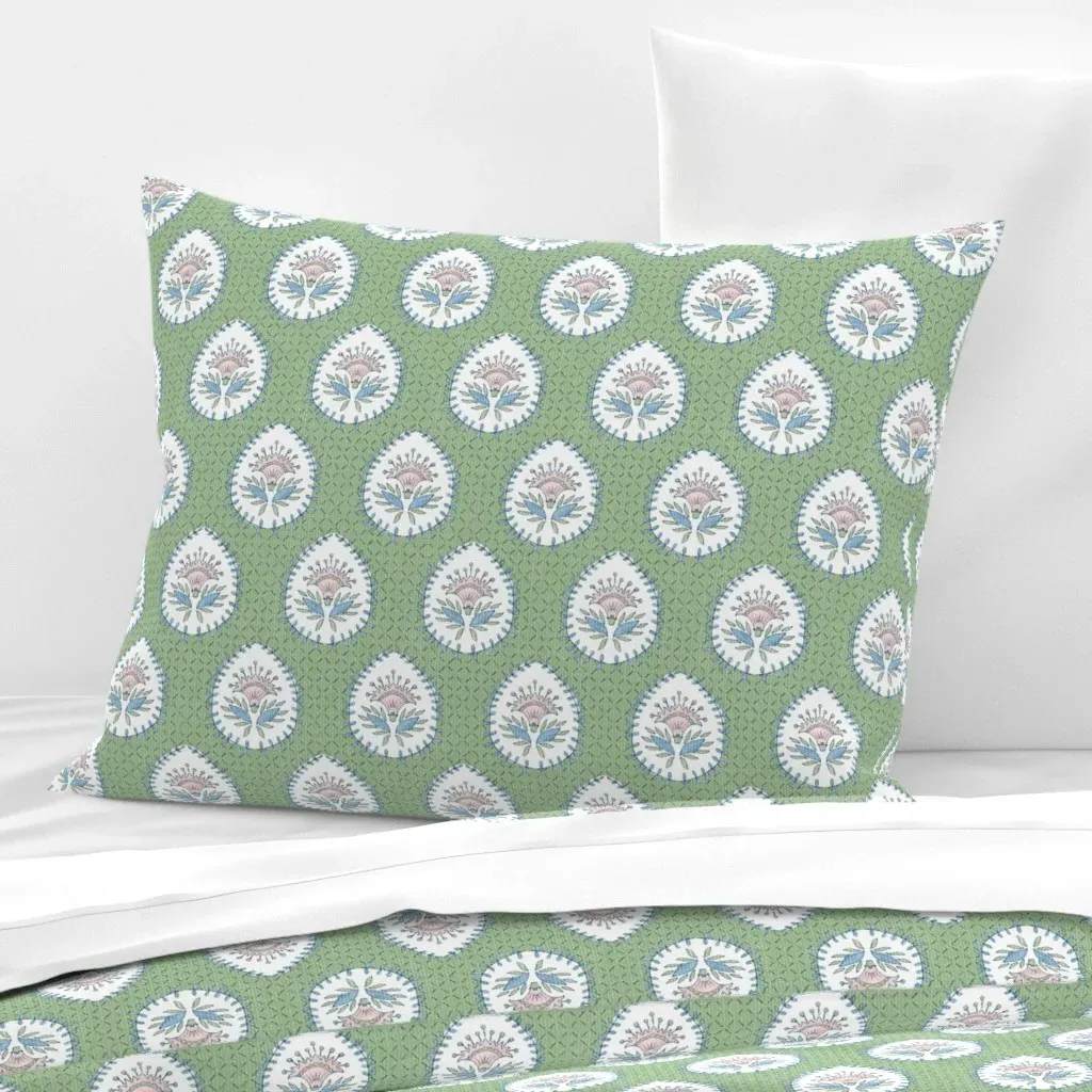 Daphne Standard Knife Edge Cushion Cover - Green, Cotton Sateen product