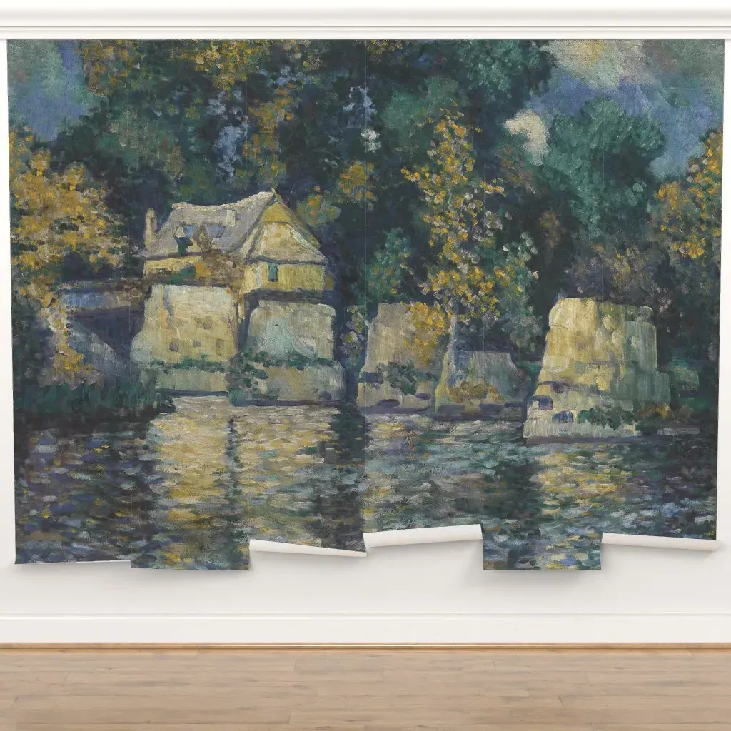 Dappled Riverside In Giverny Peel and Stick Wall Mural - French Ochre product