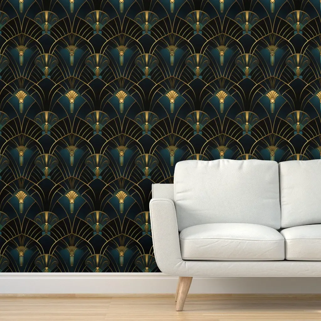 Dark Academia Golden Arches Peel and Stick Wallpaper - Gold product