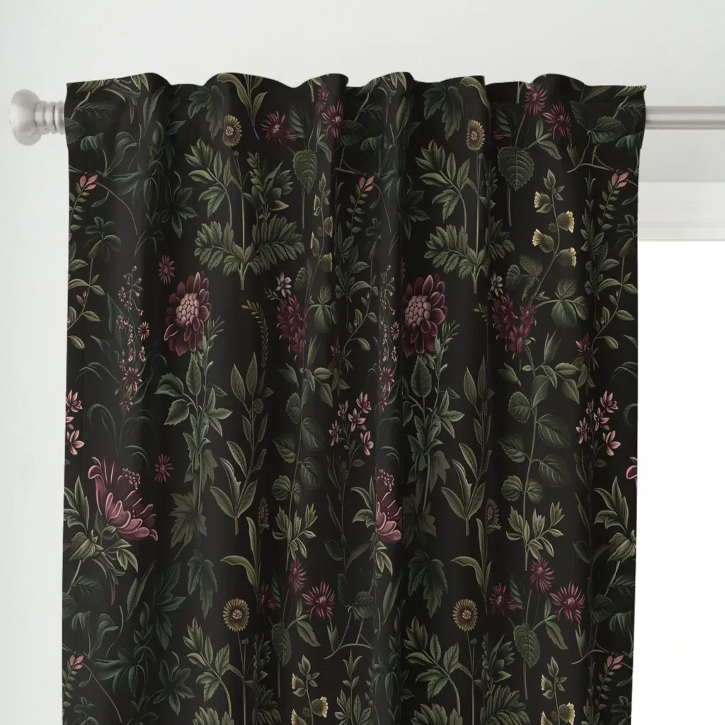 Dark Academia Vintage Curtain Panel - Dark Purple alternate view