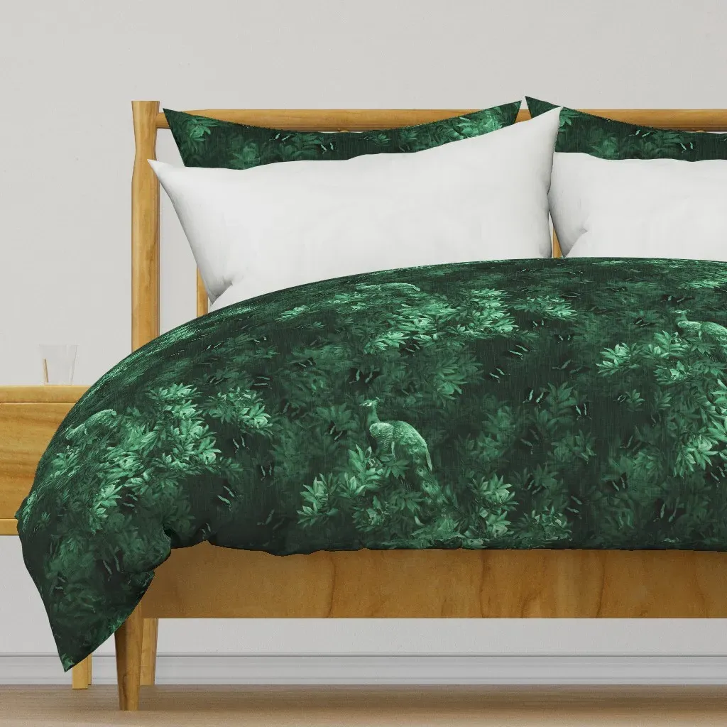 Dark Botanical Duvet Cover - Emerald Green product