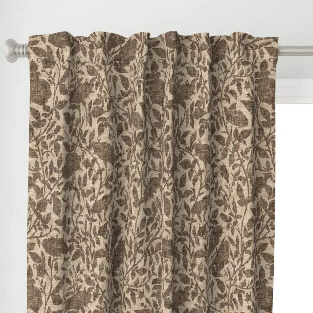 Dark Brown Vintage Curtain Panel - Brown alternate view
