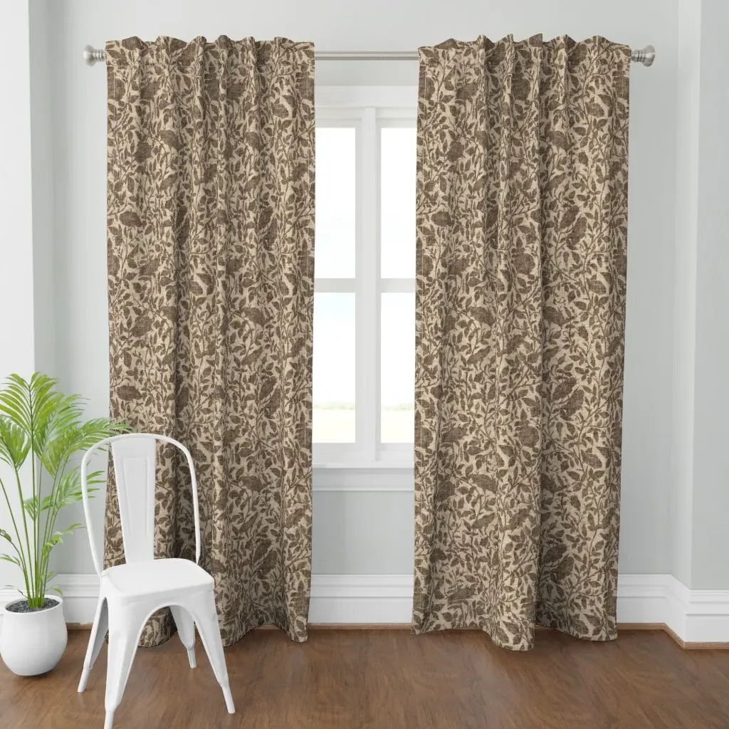 Dark Brown Vintage Curtain Panel - Brown product