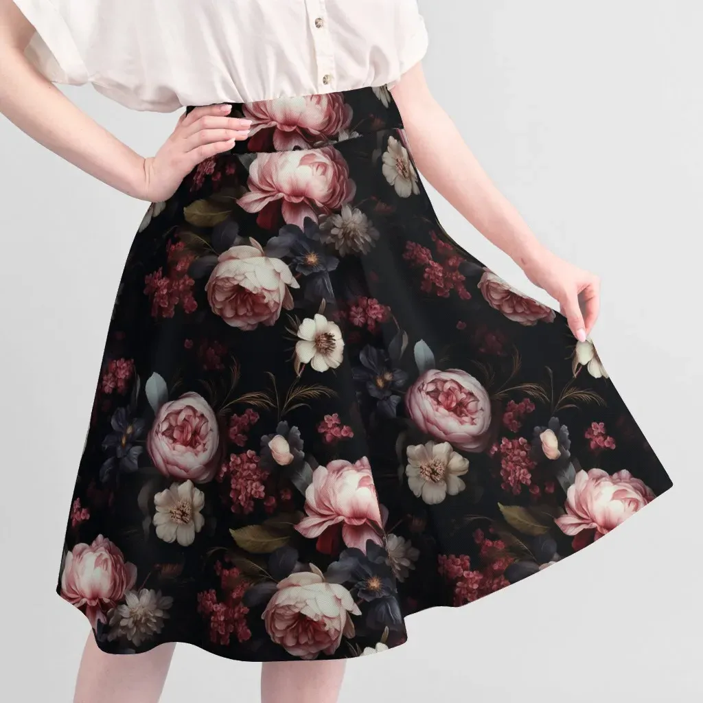 Dark Floral Japanese Zen Fabric Yardage - Dusty Rose alternate view