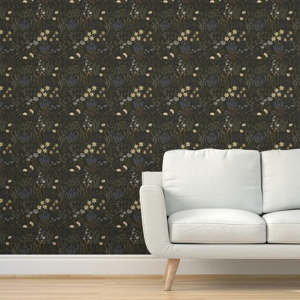Dark Garden Peel and Stick Wallpaper - Dark Green product