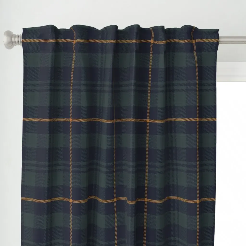 Dark Green Navy Curtain Panel - Dark Teal alternate view