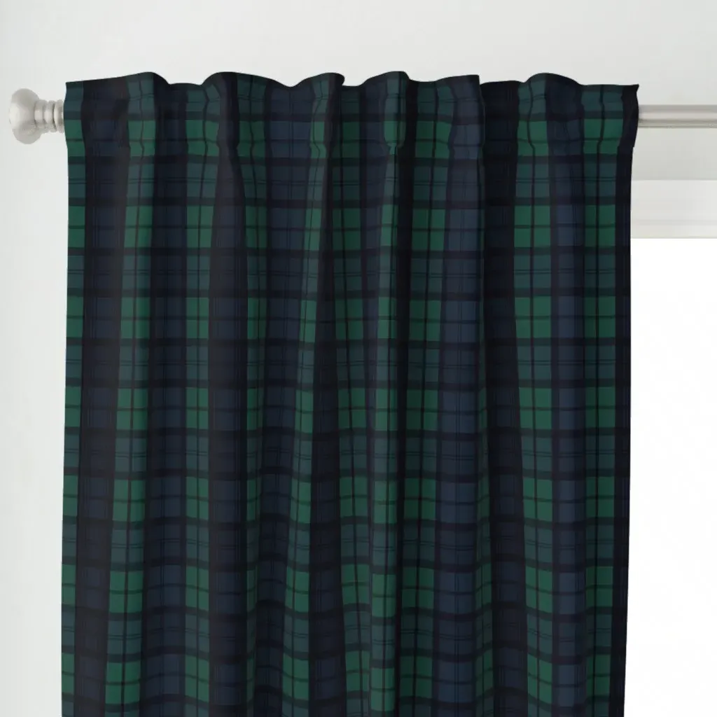 Dark Green Plaid Curtain Panel alternate view