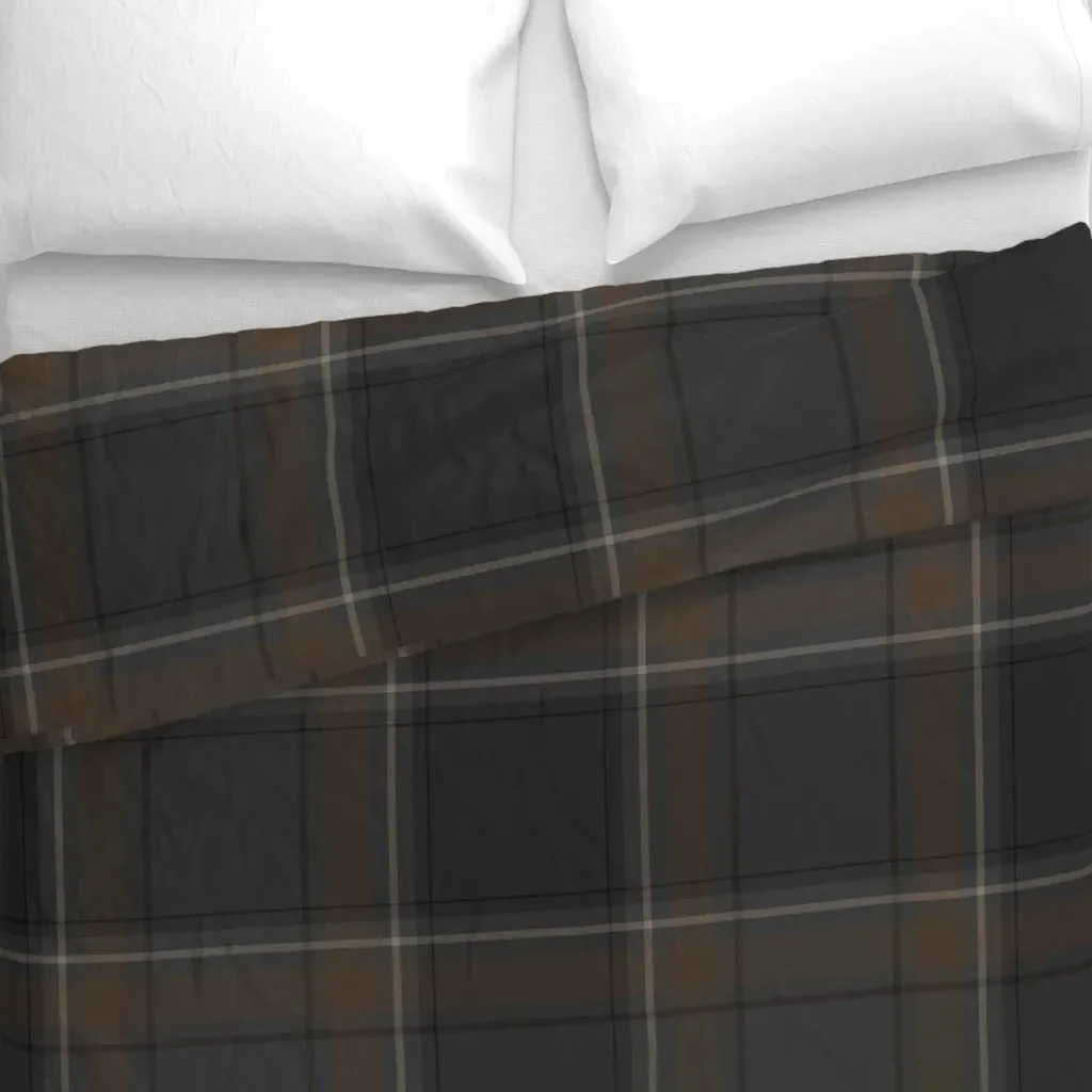 Dark Plaid Duvet Cover - Charcoal Grey alternate view