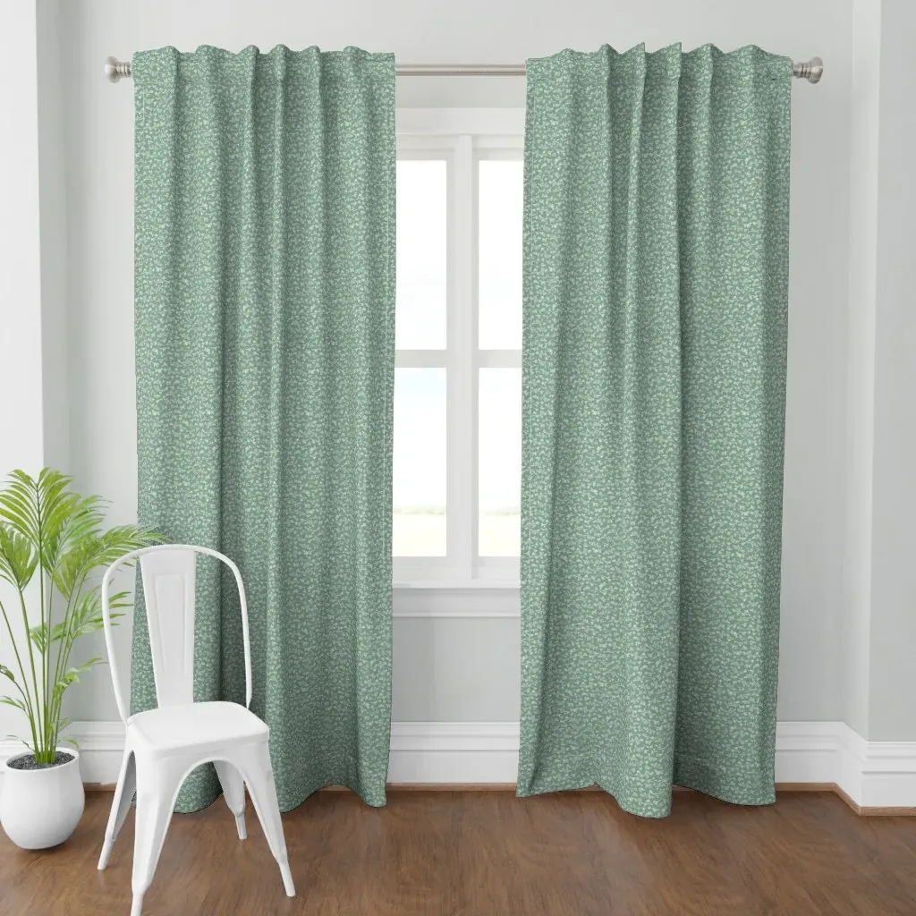 Dark Sage Floral Blender Curtain Panel - White product
