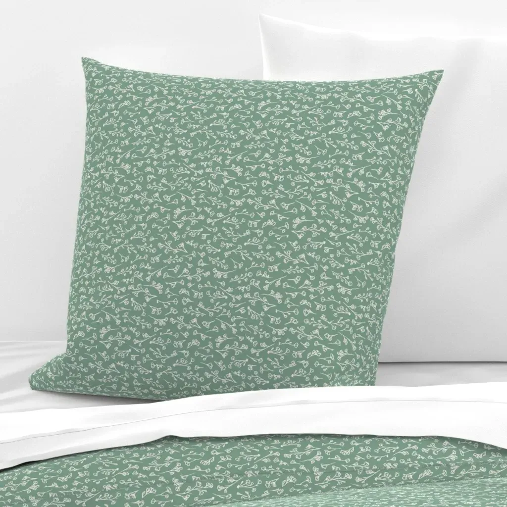 Dark Sage Floral Blender Euro Pillow Sham - Cream product
