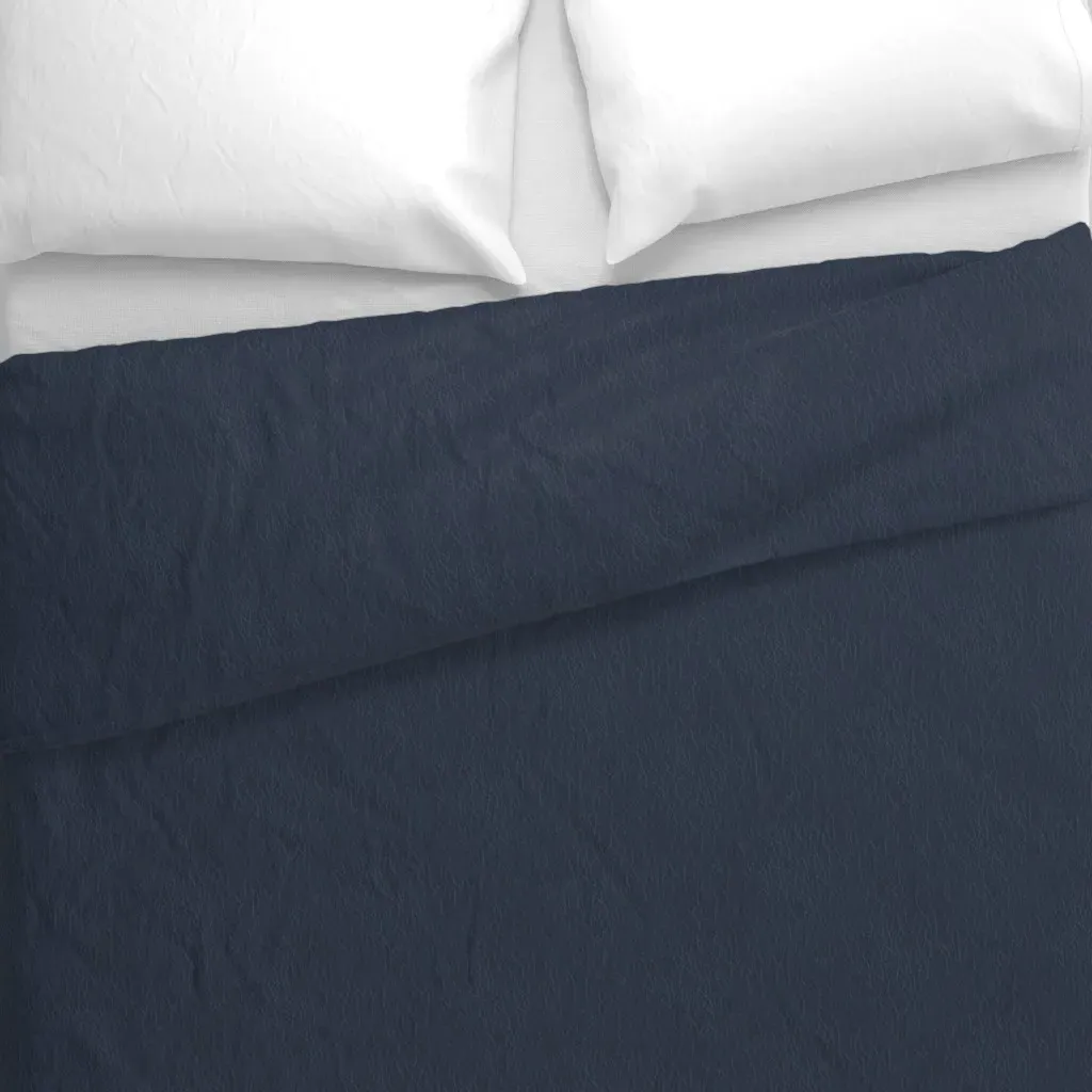 Dark Slate Leather Texture Duvet Cover - Deep Blue alternate view