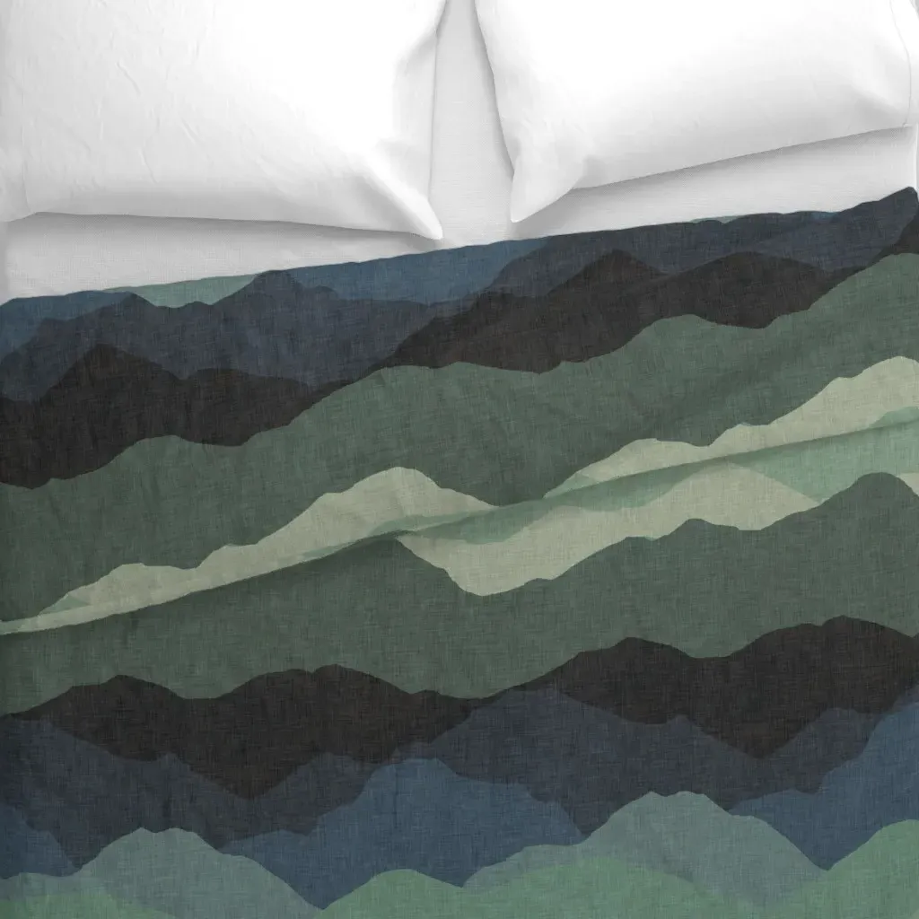 Dark Teal to Green Ombre Duvet Cover - Teal alternate view