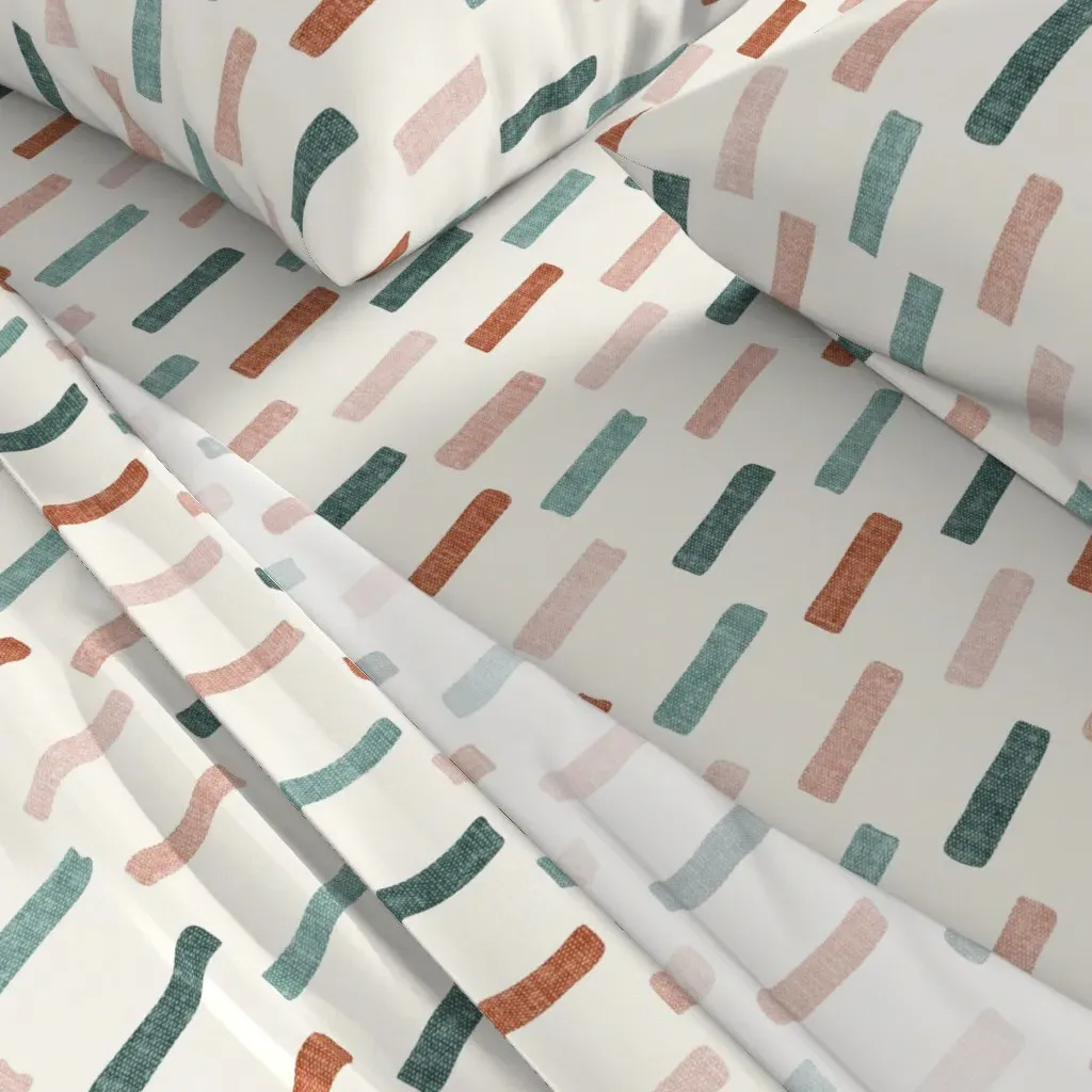Dash Block Print Boho Queen Sheet Set - Dusty Rose alternate view