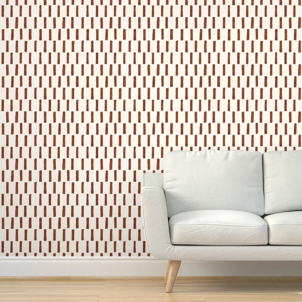 Dash Block Print Peel and Stick Wallpaper - Burnt Sienna product