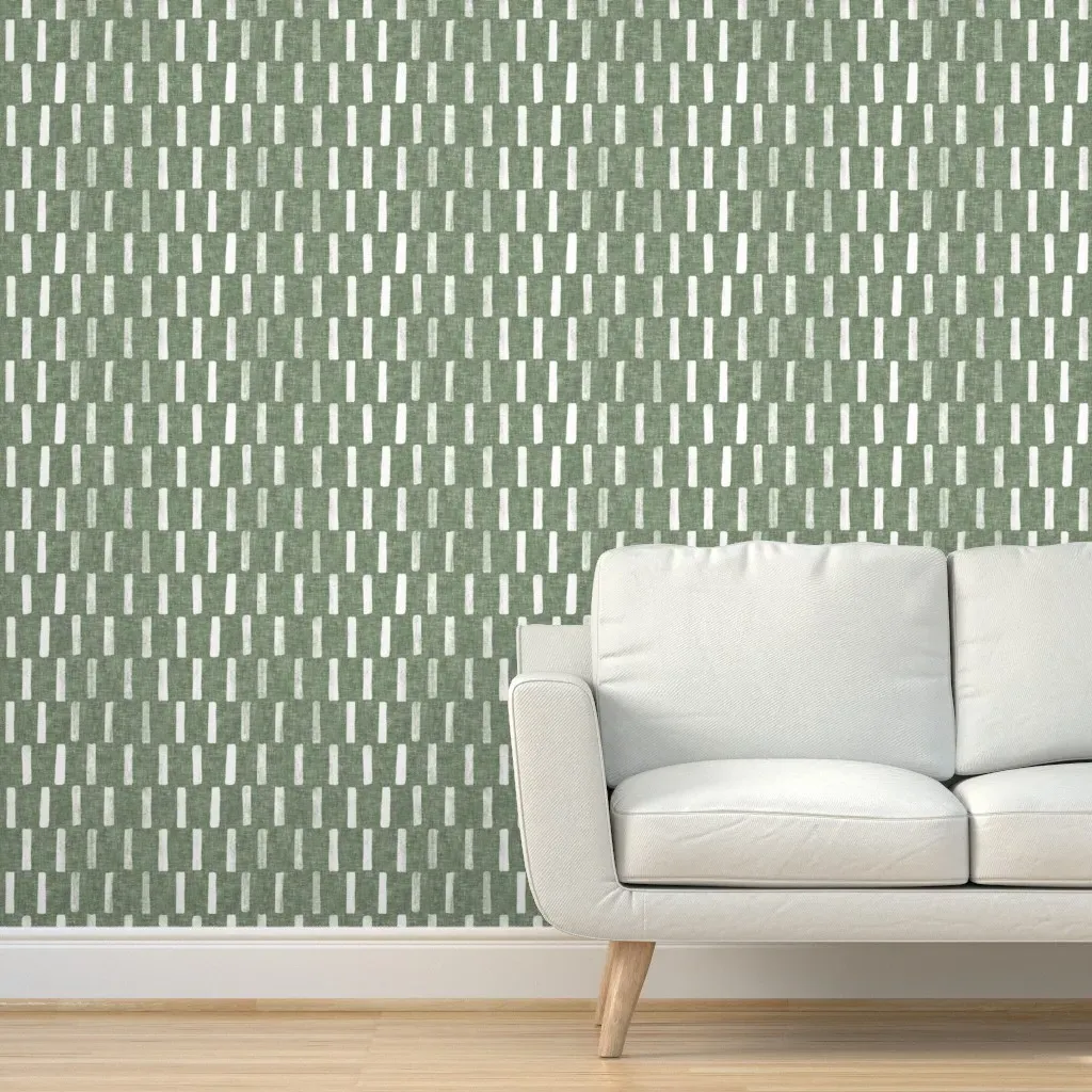 Dash Block Print Peel and Stick Wallpaper - Sage Green product