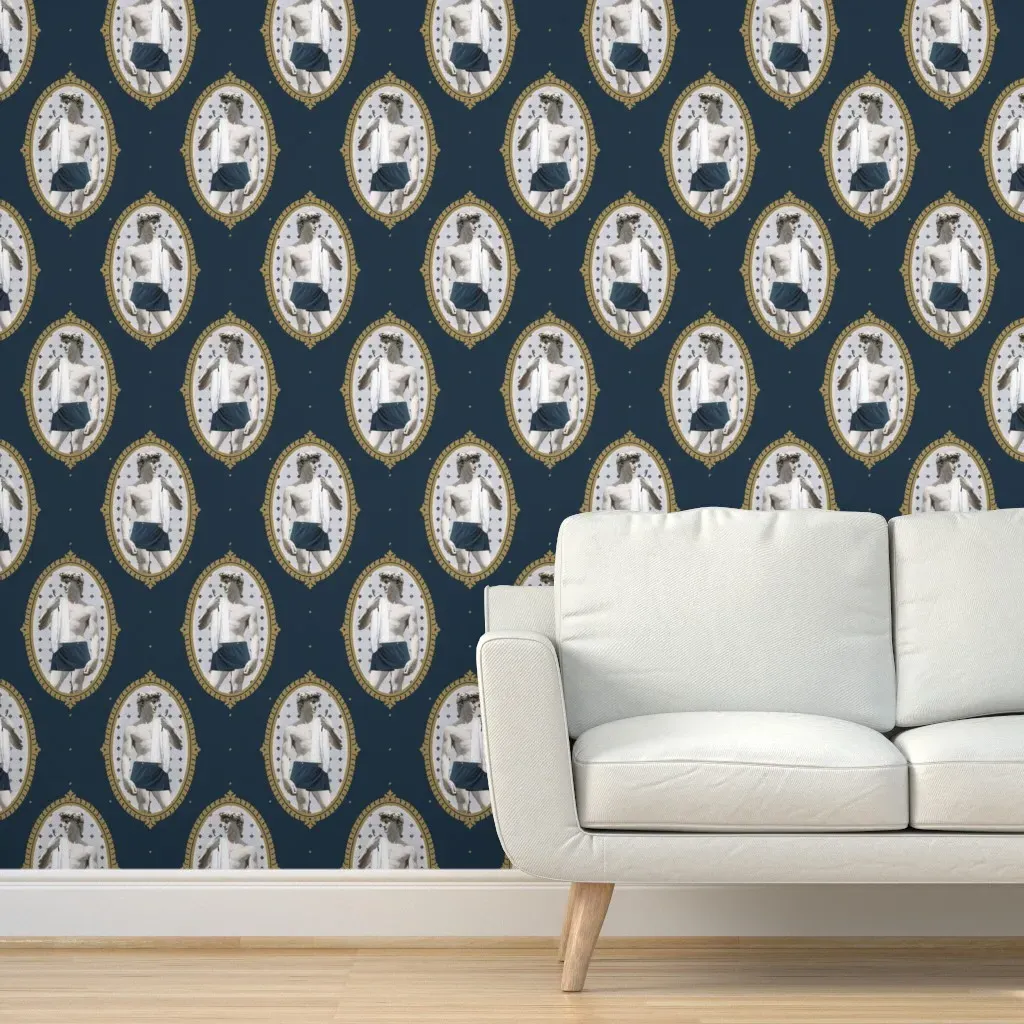 David Framed Peel and Stick Wallpaper - Navy Blue product