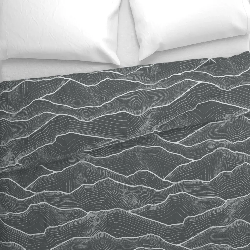Davy's Grey Mountain Lines Duvet Cover - Silver alternate view