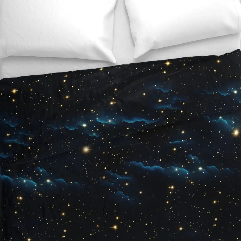 Dazzling Night Sky Duvet Cover - Dark Blue alternate view