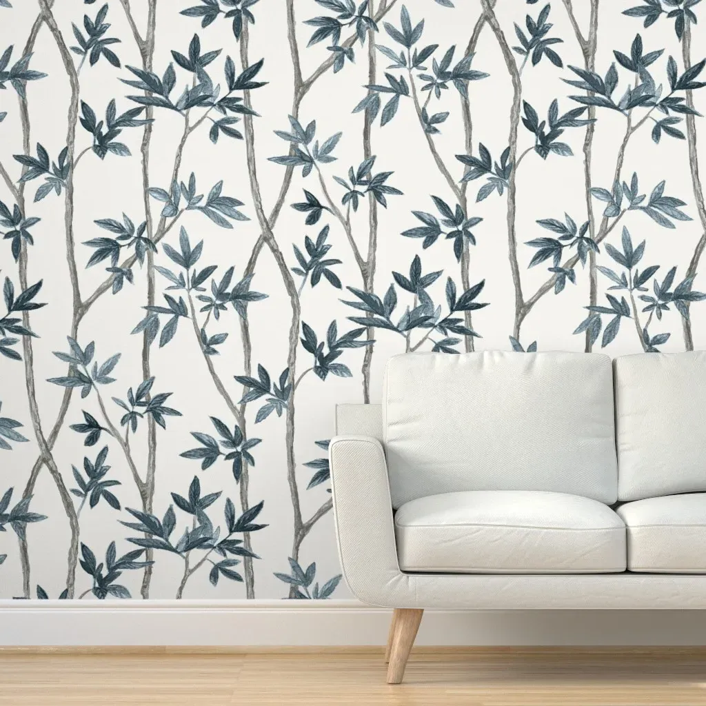 Deana Climbing Branches Peel and Stick Wallpaper - Teal Charcoal product