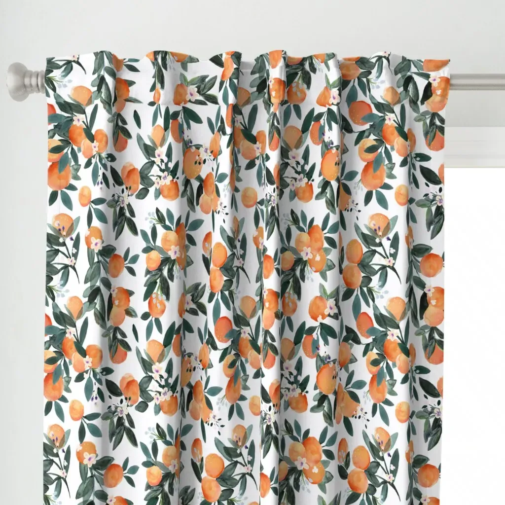 Dear Clementine Oranges Curtain Panel - Orange alternate view