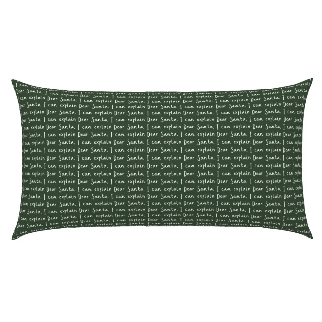 Dear Santa I Can Explain Evergreen King Pillow Sham - White product