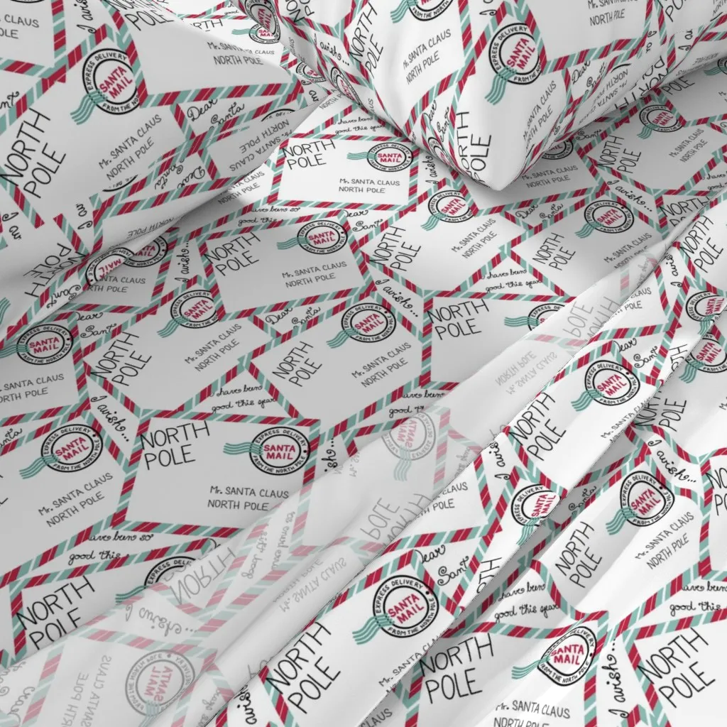 Dear Santa Mail Queen Sheet Set - Red alternate view