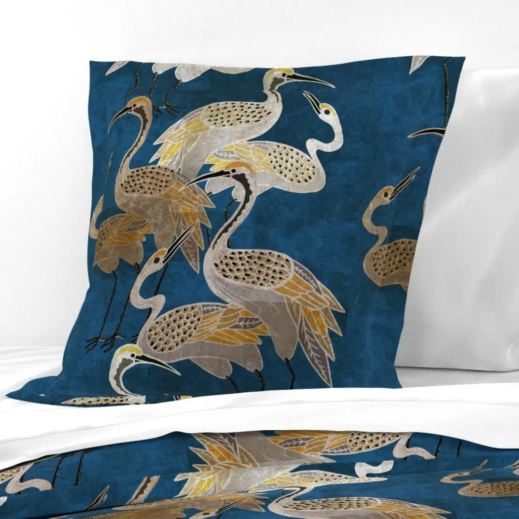 Deco Cranes Euro Pillow Sham - Grey product