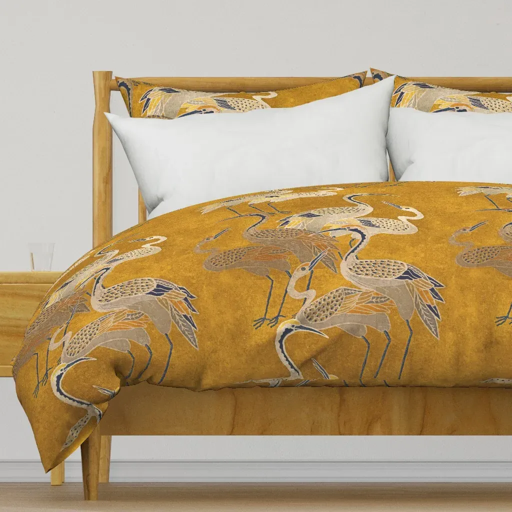 Deco Cranes Golden Hour Duvet Cover - Gold product