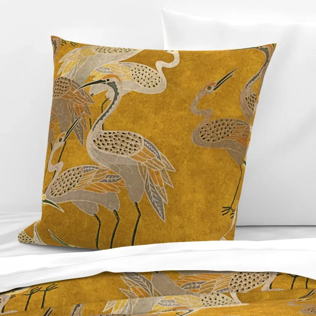 Deco Cranes Golden Hour Euro Pillow Sham - Beige product
