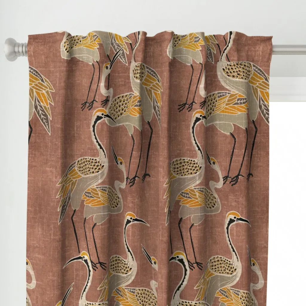 Deco Cranes Sedona Clay Curtain Panel - Dusty Rose alternate view