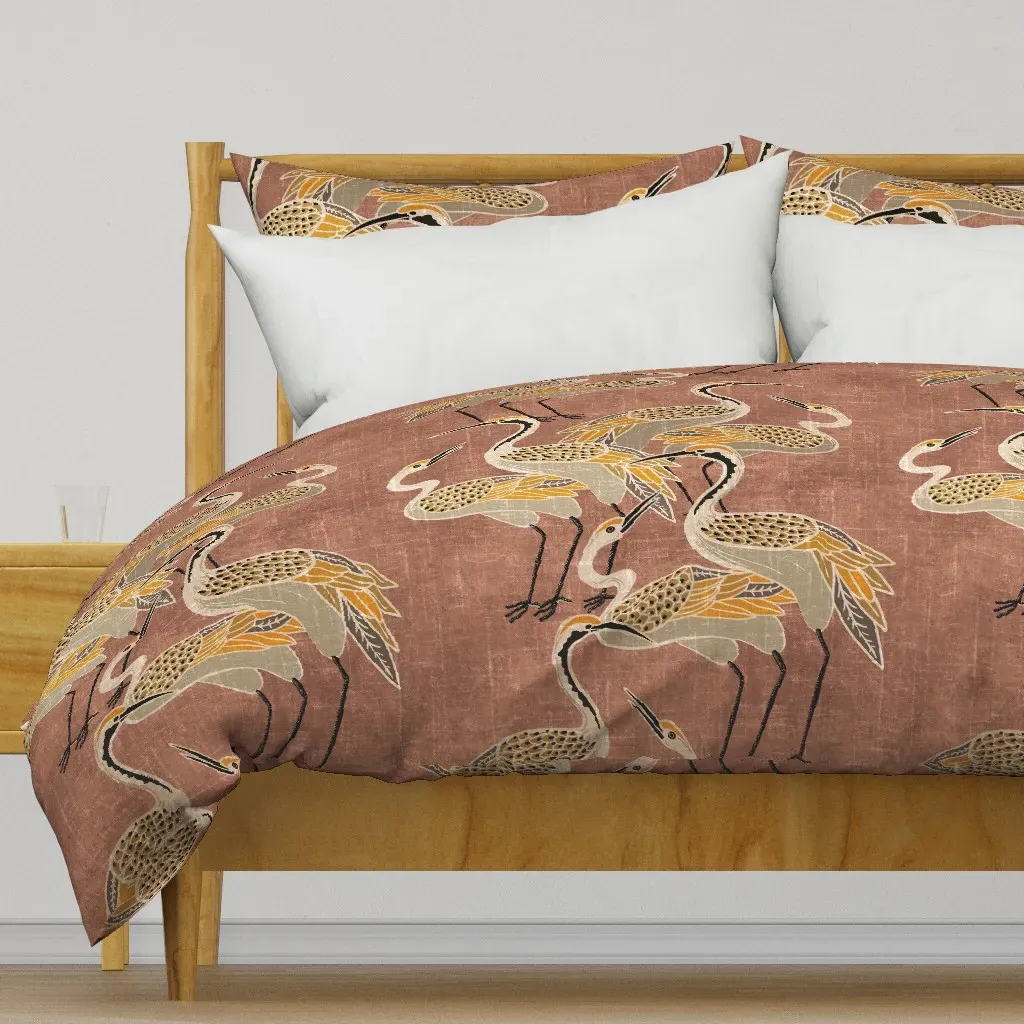 Deco Cranes Sedona Clay Duvet Cover - Dusty Rose product