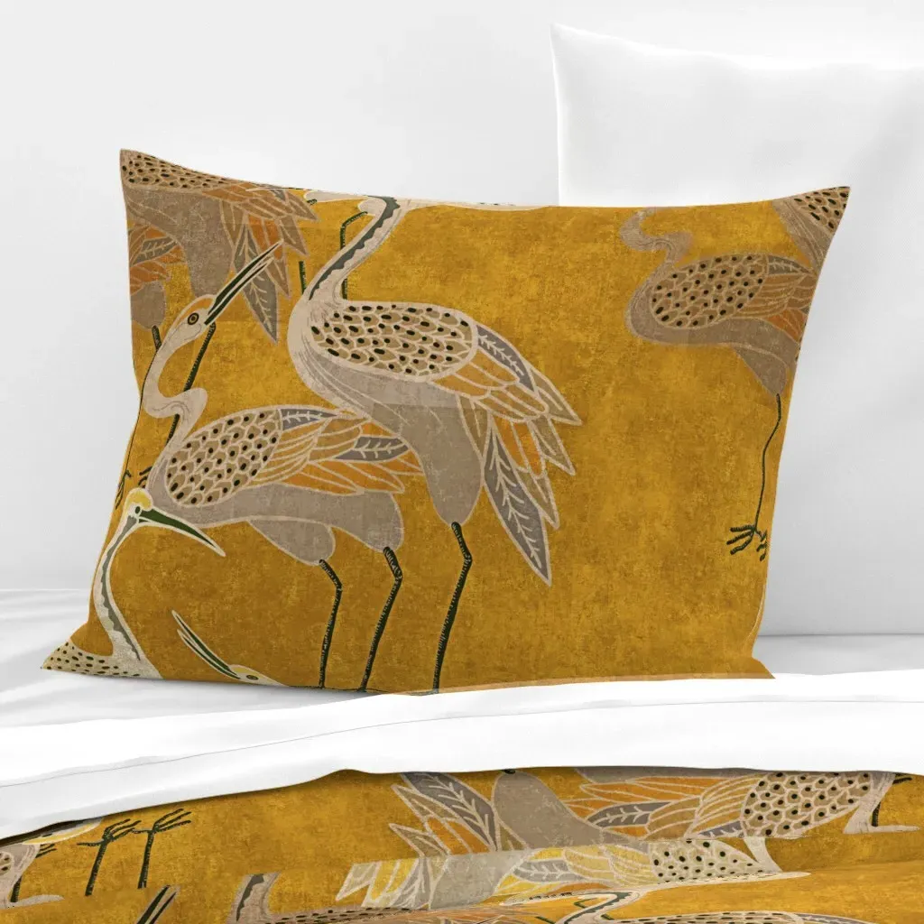 Deco Cranes Standard Cushion Cover - Beige, Cotton Sateen product