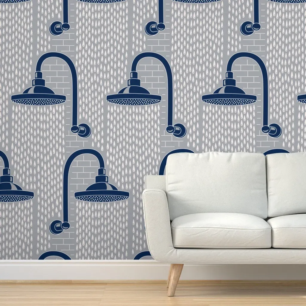 Deco Fountain Peel and Stick Wallpaper - Navy Blue product