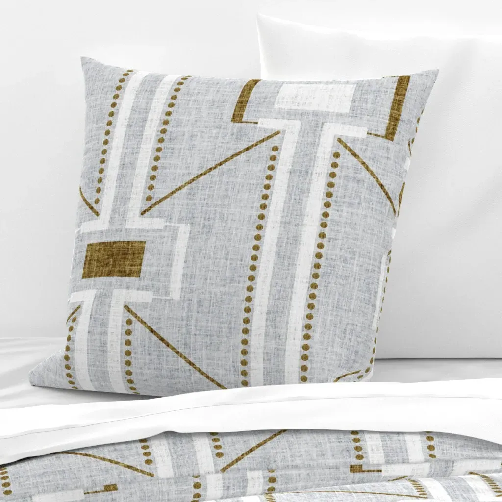 Deco Lines Euro Pillow Sham - Light Gray, Linen product