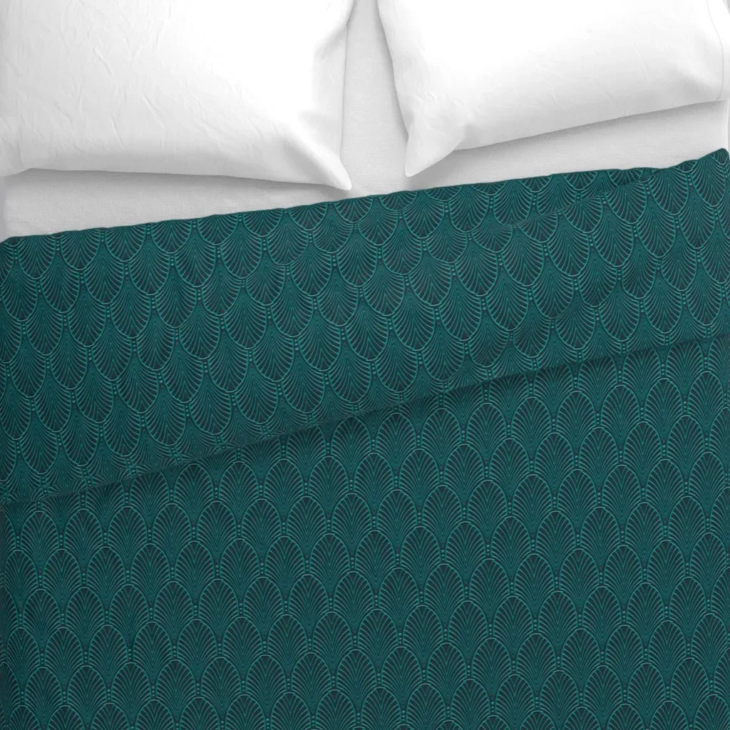 Deco Pattern Duvet Cover - Teal alternate view