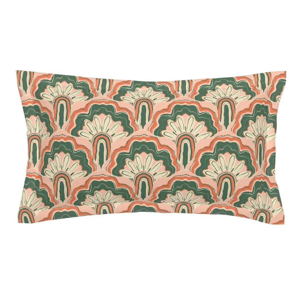 Deco Peacock King Pillow Sham - Peach product