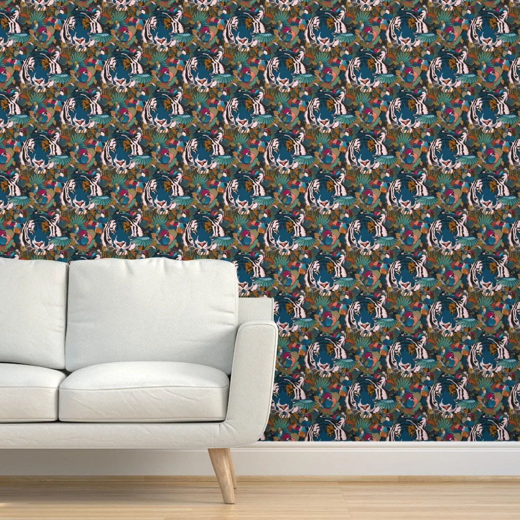 Deep Down In The Jungle Peel and Stick Wallpaper - Blue product