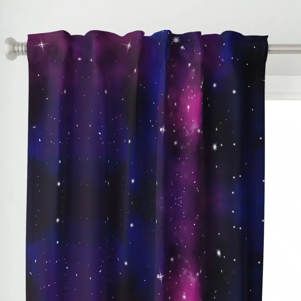 Deep Stars Universe Curtain Panel - Purple alternate view