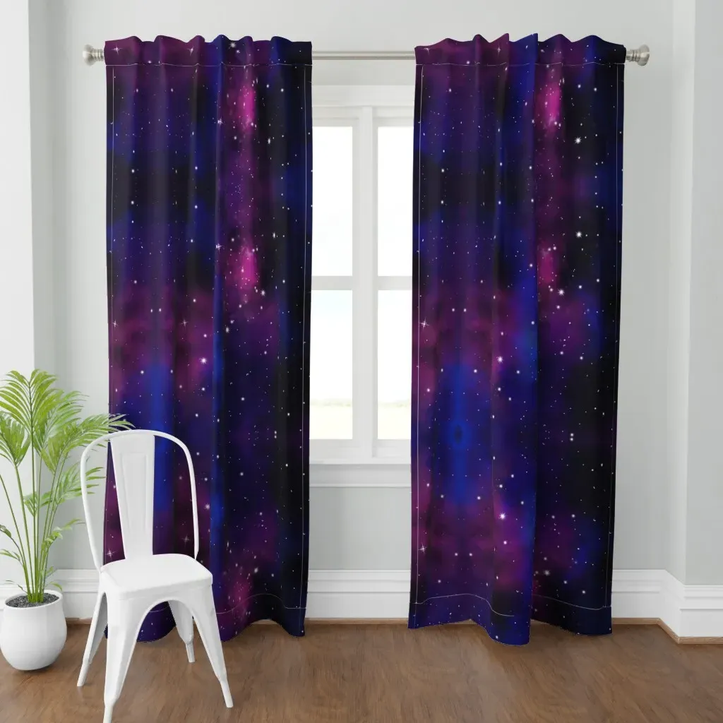 Deep Stars Universe Curtain Panel - Purple product