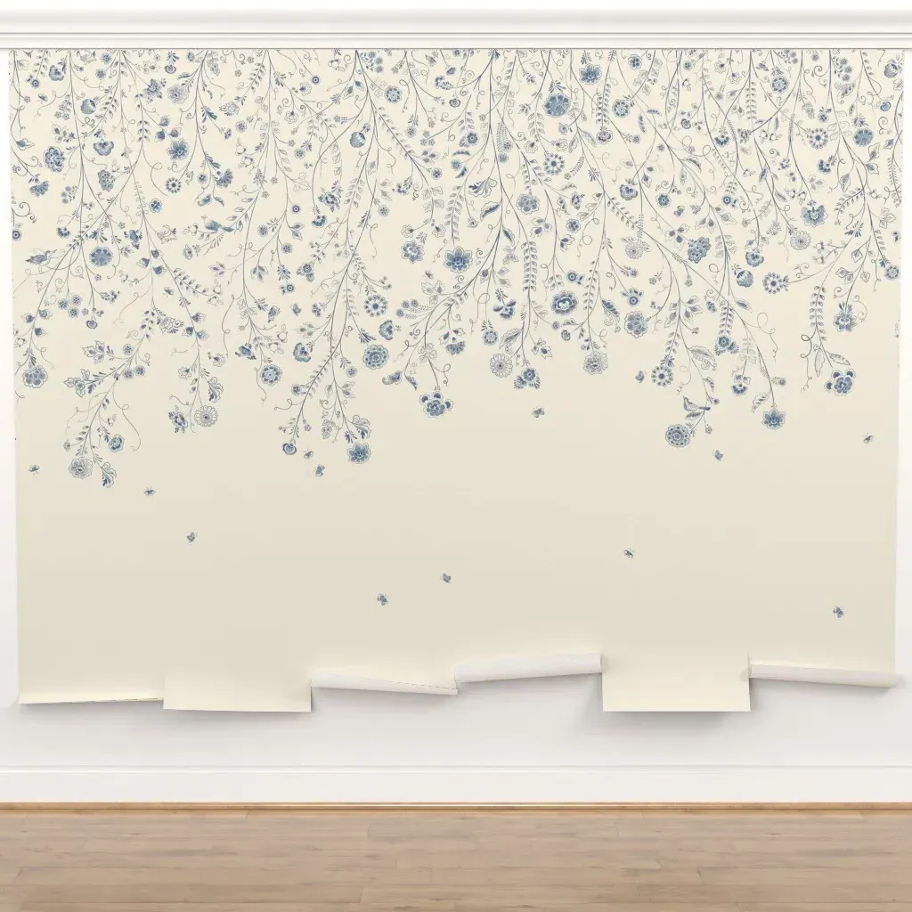 Delft Blue Garden Peel and Stick Wall Mural product