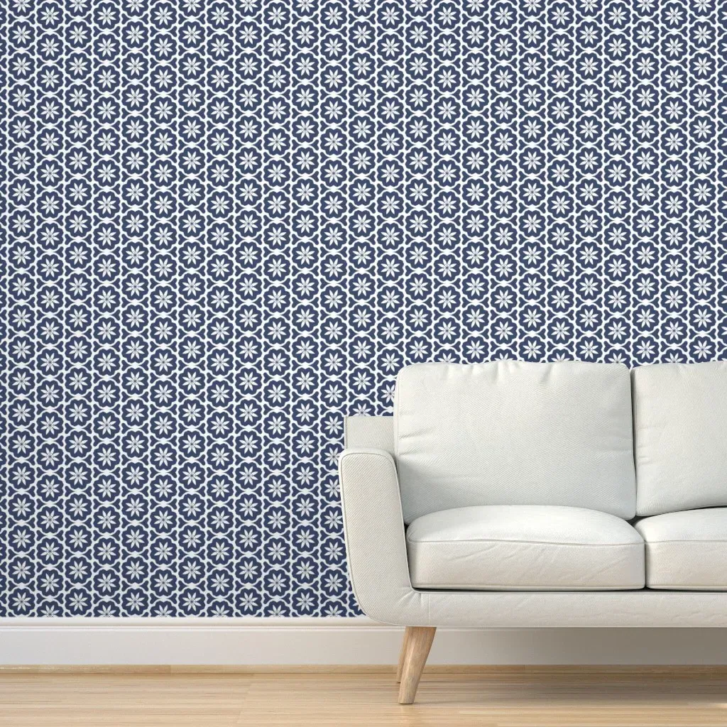 Delft Dutch Flowers Peel and Stick Wallpaper - Blue, White product