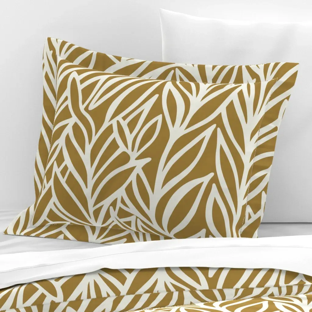 Delilah Chantilly Standard Flanged Cushion Cover - Gold, Cotton Sateen product