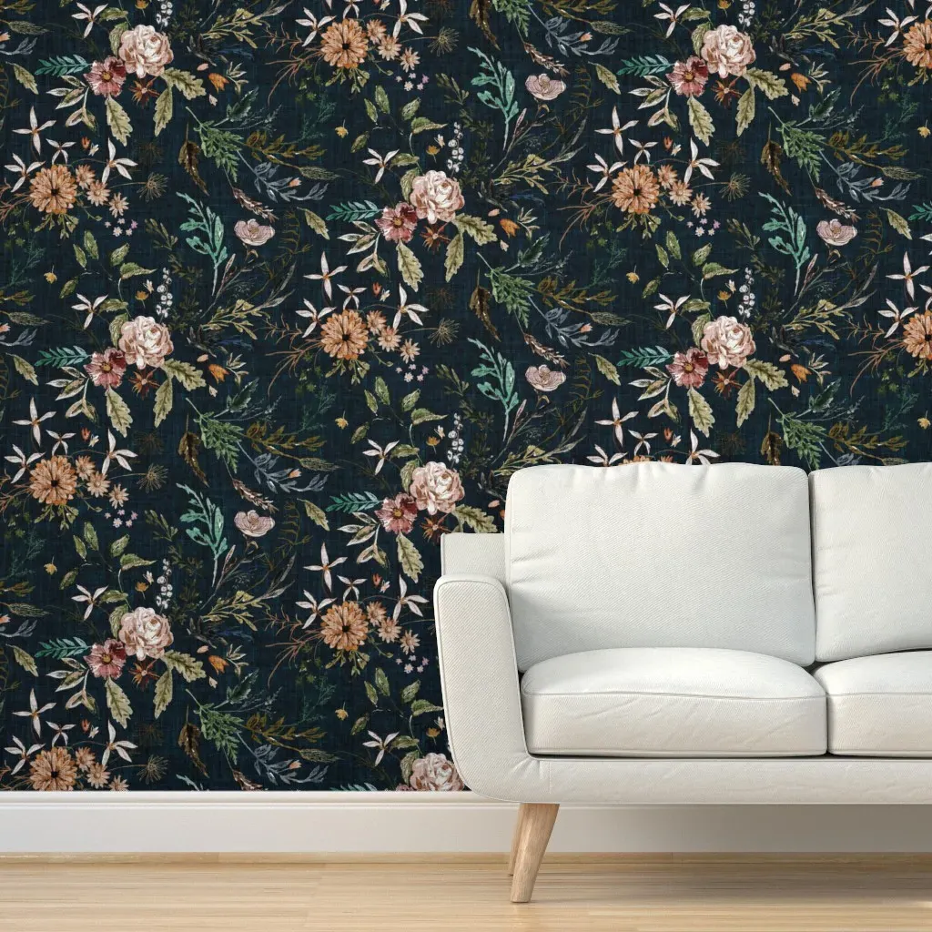 Delilah Peel and Stick Wallpaper Large - Dark Teal product