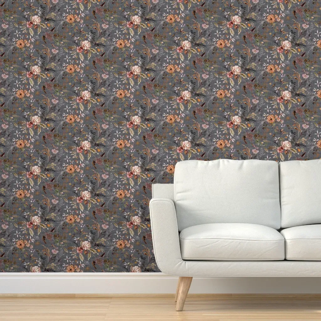 Delilah Peel and Stick Wallpaper Medium - Grey/Autumn product