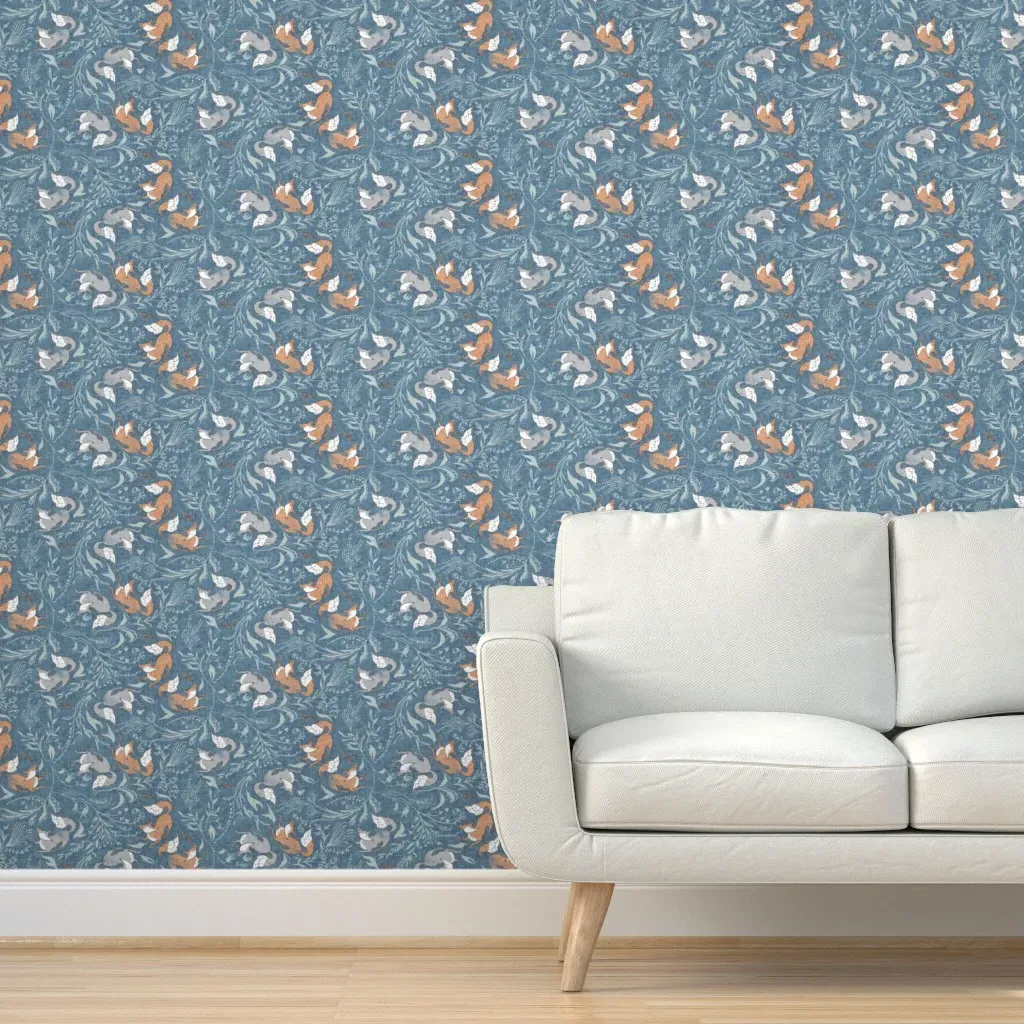 Deluna Foxen Peel and Stick Wallpaper - Denim Blue product