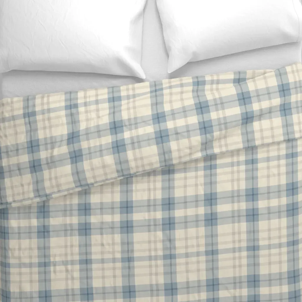 Denim Blue Stone Grey Duvet Cover - Blue alternate view