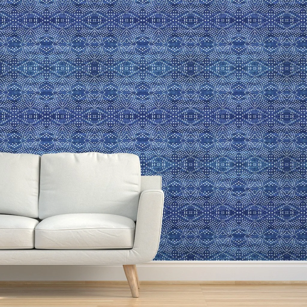 Denim Light Boho Indigo Peel and Stick Wallpaper - Indigo product